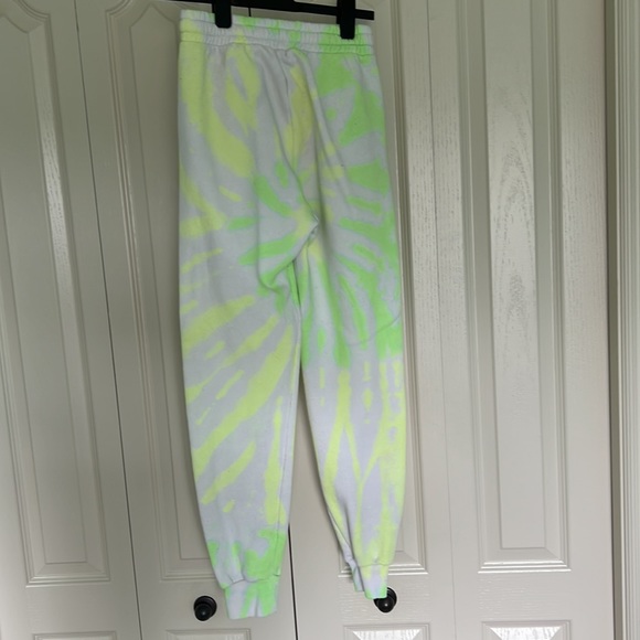 Tie Dye Sweatpants Neon Green Neon Yellow - Picture 2 of 3